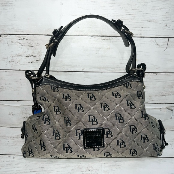 Dooney & Bourke Black and Gray Shoulder Bag with Monogram Design - Picture 1 of 10